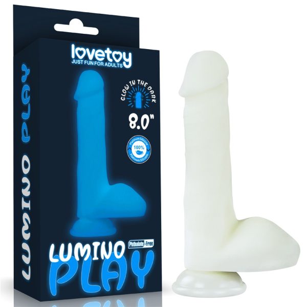 Dildo Lovetoy cu testicule - si ventuza Lumino Play lungime 21 cm diametru 4 cm 6942063400110