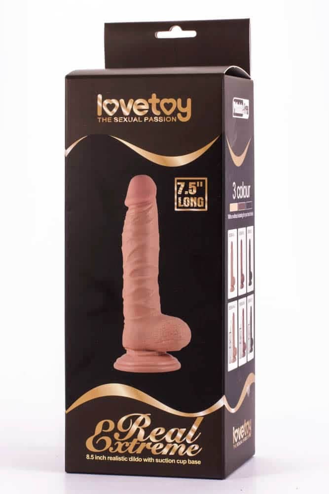 Dildo Lovetoy cu testicule - si ventuza Real Extreme 1 lungime 19 cm diametru 3.8 cm 6970260901932
