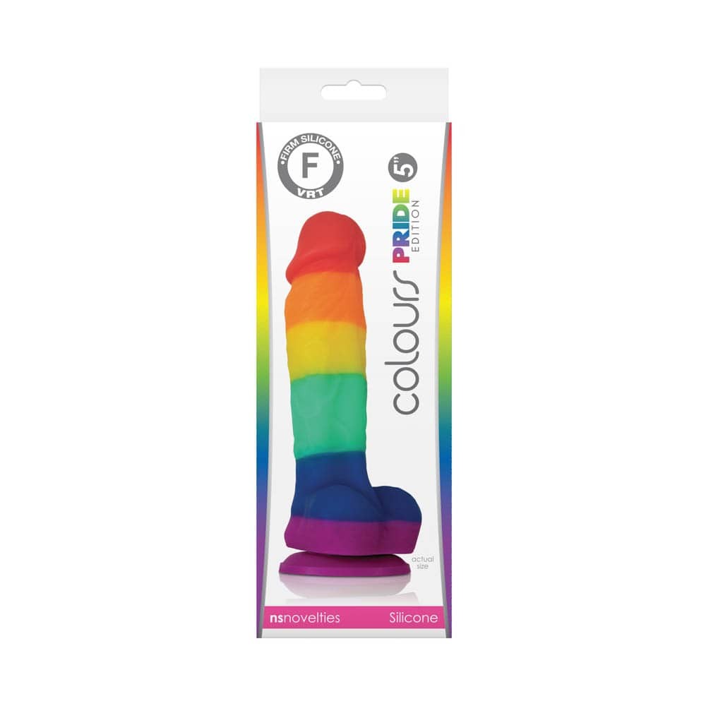 Dildo NS Toys cu testicule - si ventuza Colours Pride Edition lungime 17.5 cm diametru 3.5 cm 657447098819
