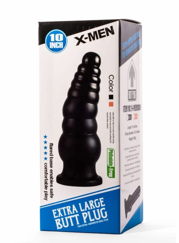 Dop Anal X-Men Extra Large Butt Plug II Negru grosime 9 cm lungime 25.4 cm cu ventuza 5999560516517