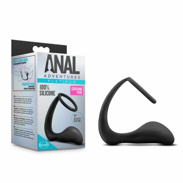 Inel pentru Penis Dop Anal masajor prostata Blush diametru 3.5 - 3.8 cm Negru 850002870336