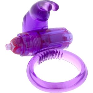 Inel pentru Penis Rabbit Cockring cu vibratii si stimulare clitoridiana Seven Creations diametru 3 cm Violet 4890888121586