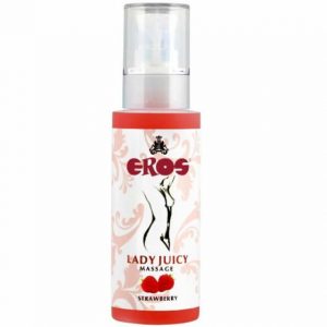 Lubrifiant pe baza de apa Eros Aromat si miros placut Lady Juicy Massage Strawberry 125 ml