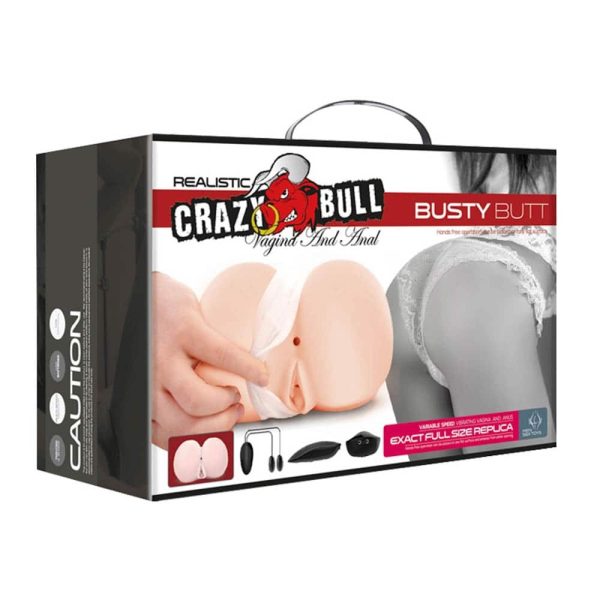 Masturbator Crazy Bull Realistic Vagina and Anal Busty Butt Crazy Bull culoarea Pielii lungime 16.6 cm forma anus - vagin cu telecomanda - cu vibratii 6959532319576