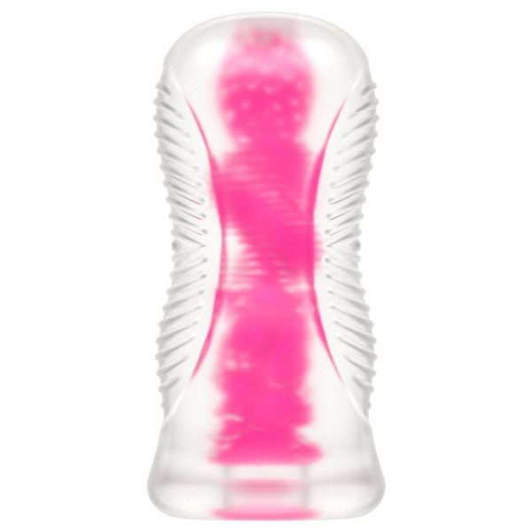 Masturbator Lumino Play Pink Glow Lovetoy Transparent lungime 15 cm forma normala 6942063400042