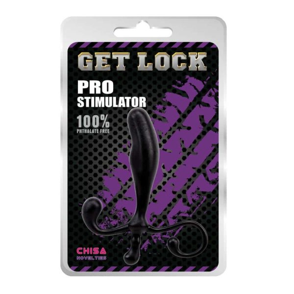 Stimulator Prostata Chisa Novelties Get Lock Pro Stimulator Negru grosime 2.5 cm lungime 12.5 cm 759746400956